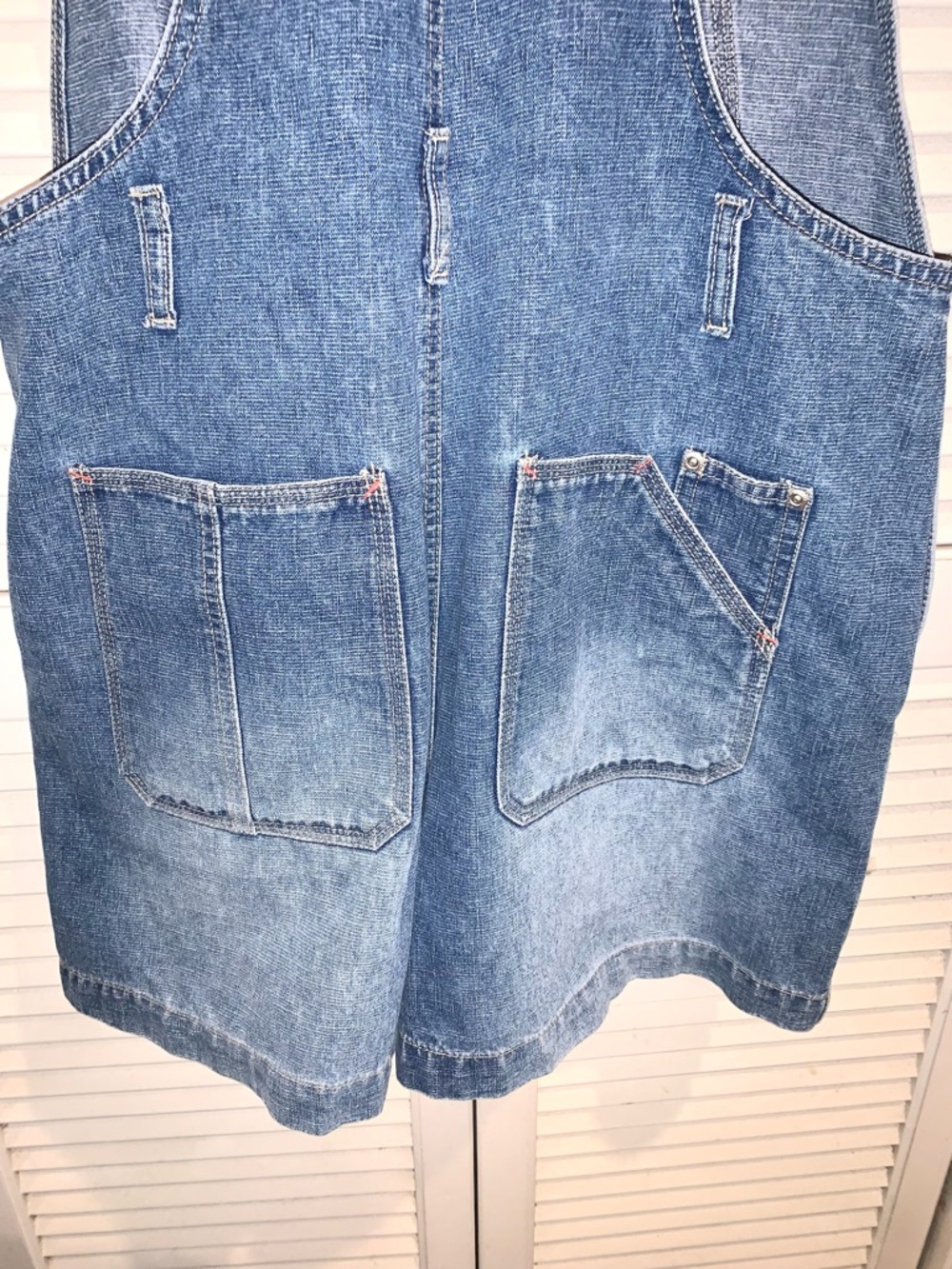 Vintage Y2k Denim Shorts Bib Overalls Women’s size Large - Picture 4 of 9